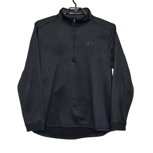 Mens Under Armour Half Zip Pullover Lot Size XL Loose Cold Gear Black Blue - Picture 2 of 7